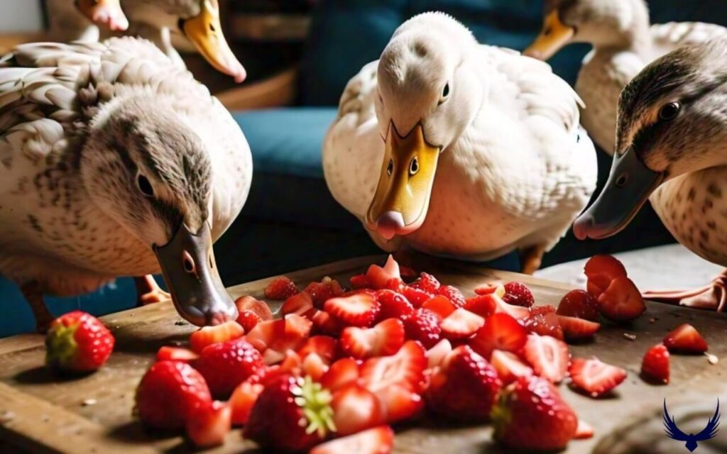 can ducks have strawberries 
can ducks eat strawberries 
do ducks like strawberries 
do ducks eat strawberries 
can ducks eat strawberry tops